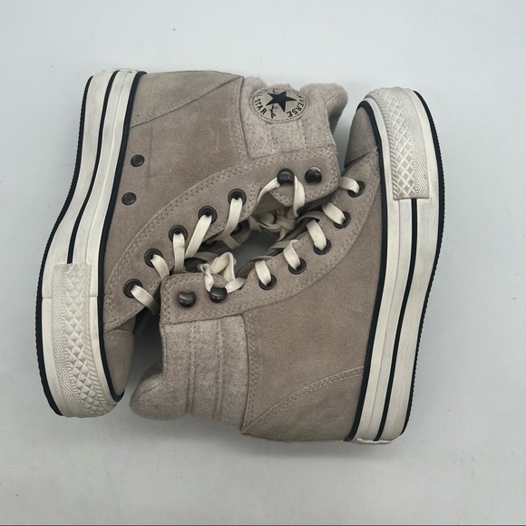 Converse Women’s Size 5.5 Chuck Taylor Beige All*Star Platform Wedge 544848C. - Picture 6 of 9